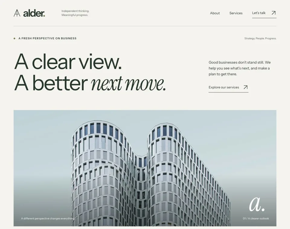 Alder website template preview