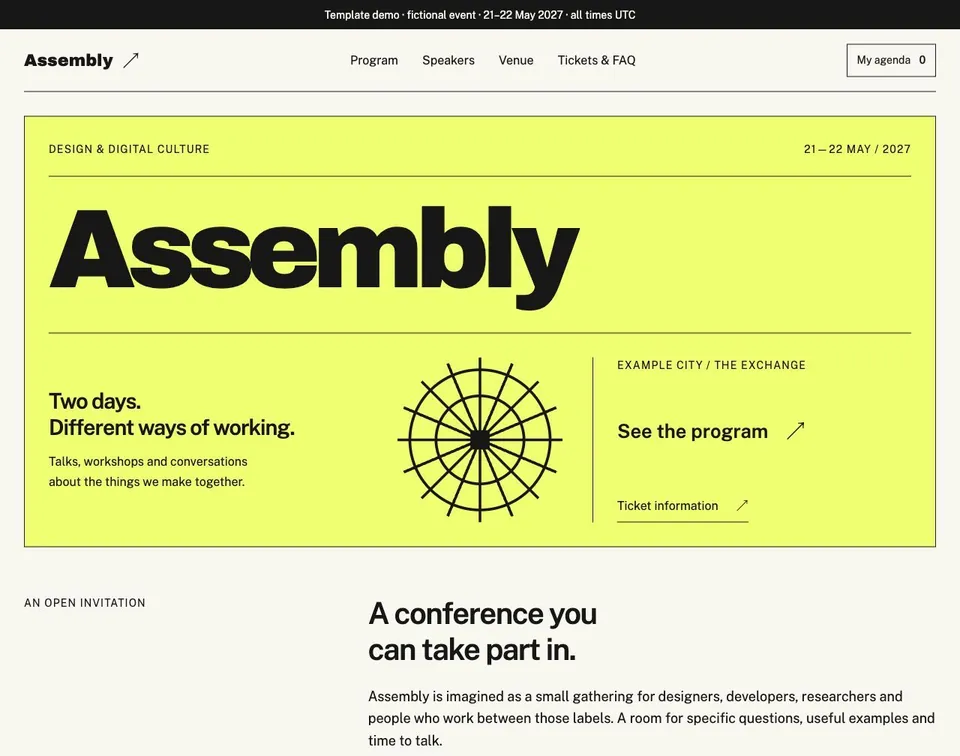 Assembly website template preview