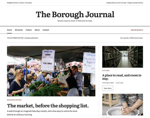 The Borough Journal website template preview