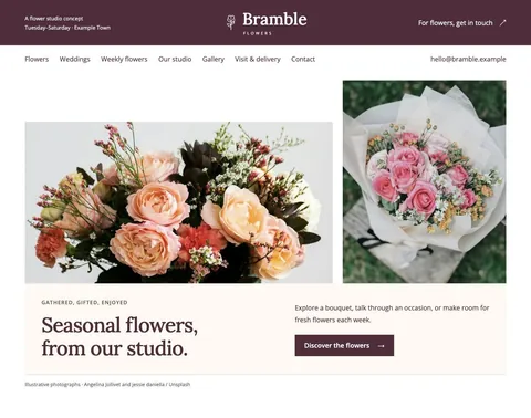 Bramble Flowers website template preview