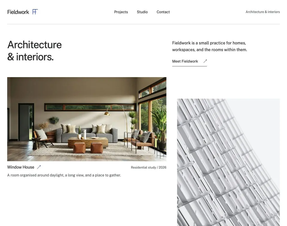Fieldwork website template preview