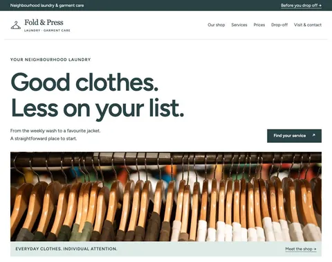 Fold & Press website template preview