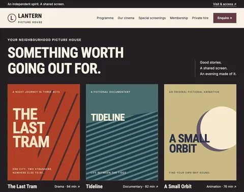 Lantern Cinema website template preview
