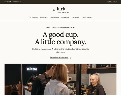 Lark Coffee website template preview