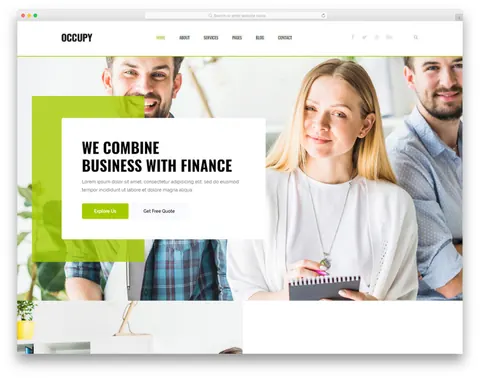 Occupy website template preview