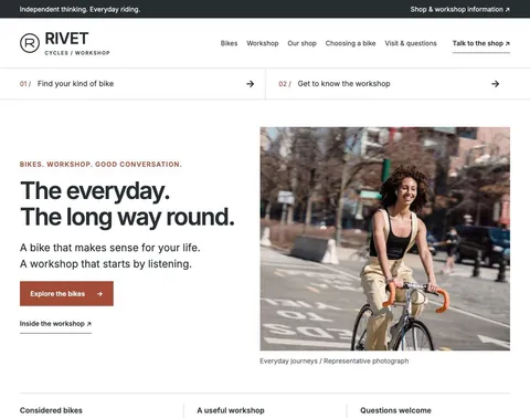 Rivet Cycles website template preview