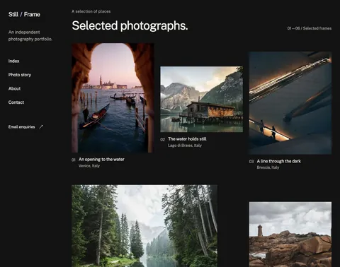 Still / Frame website template preview