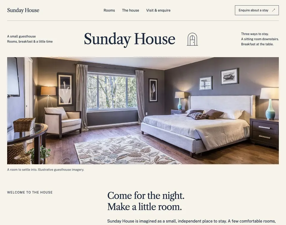 Sunday House website template preview