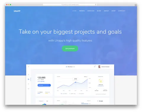 Unapp website template preview