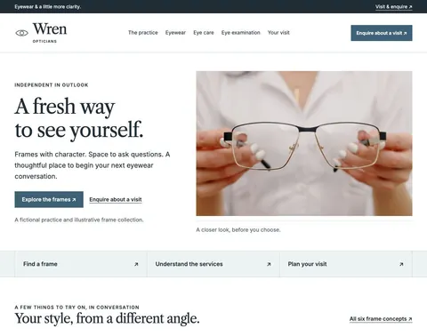 Wren Opticians website template preview