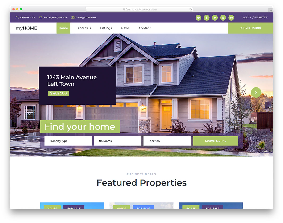 Free Real Estate Website Template - Free CSS Templates